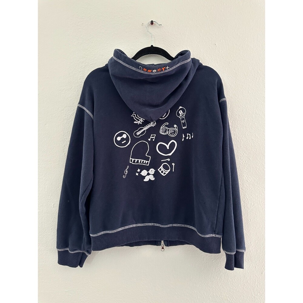 BTS Permission To Dance On Stage Zip Up Hoodie Navy Blue Official Size Medium